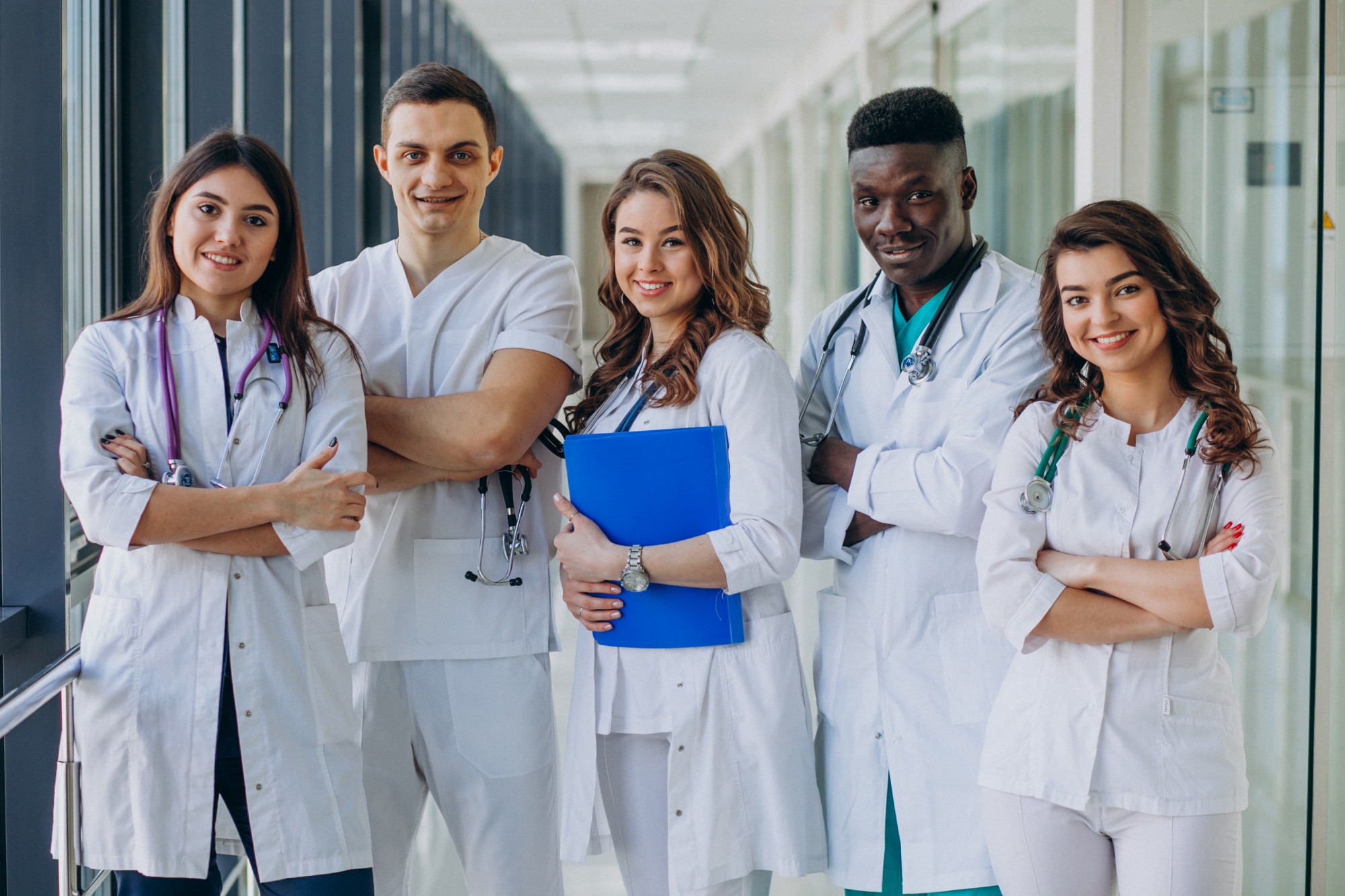 Smiling healthcare professionals