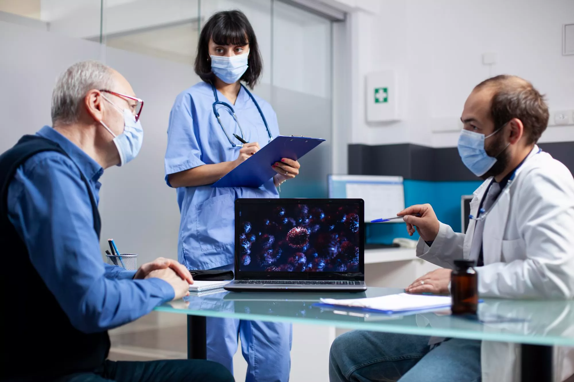 Healthcare professionals using Sanjeevani ERP system